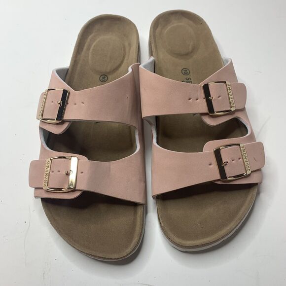 Seranoma Pink Slip On Cork Footbed Sandals Womens Size 10 - Picture 3 of 6